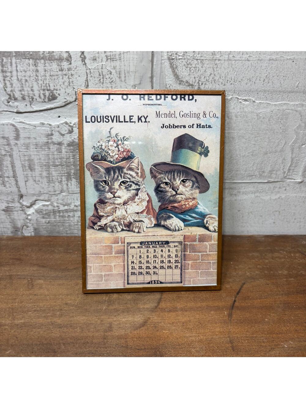 January 1894 Calendar With Cats